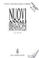 Nuovi annali della Scuola speciale per archivisti e bibliotecari
