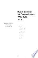 Nuovi materiali sul cinema italiano, 1929-1943