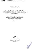 Nuovi saggi di linguistica e filologia italiana e romanza, 1976-2004
