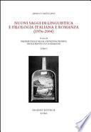Nuovi saggi di linguistica e filologia italiana e romanza, 1976-2004