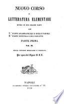 Nuovo corso di letteratura elementare diviso in due grandi parti