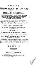 Nuovo dizionario istorico, ovvero Storia in compendio di tutti gli uomini che si sono resi illustri ... Composto da una Societa di letterati in Francia [or rather, by L. M. Chaudon]. Accresciuto ... sulla settima edizione francese. Tradotto in italiano, ed inoltre corretto, notabilmente arricchito di molti articoli ... da letterati italiani, etc