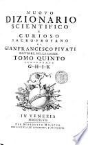 NUOVO DIZIONARIO SCIENTIFICO E CURIOSO SACRO-PROFANO DI GIANFRANCESCO PIVATI DOTTORE DELLE LEGGI.