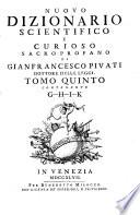 Nuovo dizionario scientifico e curioso sacro-profano