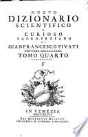 Nuovo Dizionario Scientifico E Curioso Sacro-Profano