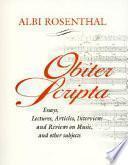 Obiter Scripta
