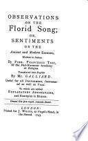 Observations on the Florid Song