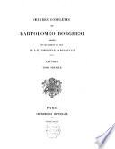 Oeuvres complètes de Bartolomeo Borghesi: Lettres