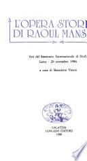Opera storia di Raoul Manselli