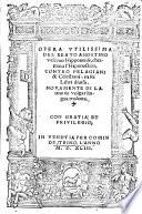 Opera utilissima chiamato l' Hiponostico contro Pelagiani et Celestiani in sei libri diuisa. Novamente di latino in volgar lingua tradotta