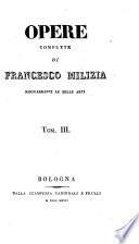 Opere complete di Francesco Milizia risguardanti le belle arti: Dizionario delle belle arti del disegno
