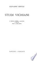 Opere complete di Giovanni Gentile: Studi Vichiani