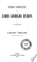 Opere complete di Lord Giorgio Byron