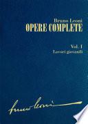 Opere complete. I: Lavori giovanili