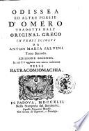 Opere d'Omero tradotte dall'original greco da Anton Maria Salvini. Divise in tomi due