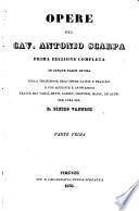 Opere del Cav. Antonio Scarpa Prima Edizione Completa in Cinque Parti Divisa