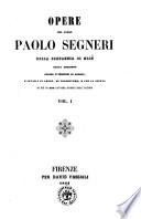 Opere del padre Paolo Segneri della compagnia di Gesu