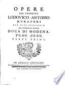 Opere del proposto Lodovico Antonio Muratori