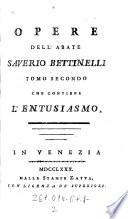 Opere Dell'Abate Saverio Bettinelli