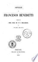 Opere di Francesco Benedetti pubblicate per cura di F.-S. Orlandini