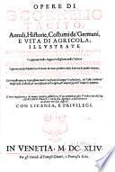 Opere di G. Cornelio Tacito, Annali, Historie, Costumi de'Germani