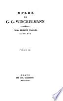 Opere di G. G. Winckelmann