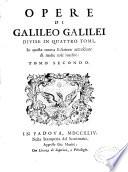 Opere di Galileo Galilei divise in quattro tomi