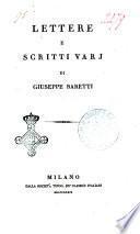 Opere di Giuseppe Baretti