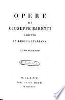 Opere di Giuseppe Baretti Scritte in lingua italiana: La frusta letteraria di Aristarco Scannabue