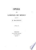 Opere Di Lorenzo De’ Medici Detto Il Magnifico