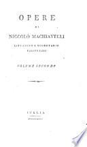 OPERE DI NICCOLO MACHIAVELLI