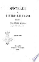 Opere di Pietro Giordani TomoTerzo Epistolario Volume Terzo