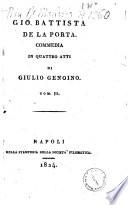 Opere drammatiche di Giulio Genoino