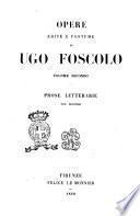Opere edite e postume di Ugo Foscolo