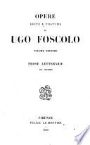 Opere edite e postume ...: Prose letterarie. 1850