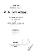 Opere edite ed inedite di G. D. Romagnosi sul diritto penale