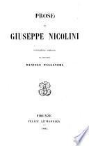 Opere edite ed inedite di Giuseppe Nicolini nuovamente ordinate dal professore Daniele Pallaveri