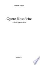Opere filosofiche