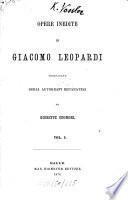 Opere inedite di Giacomo Leopardi