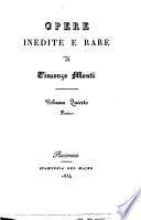 Opere inedite e rare di Vincenzo Monti