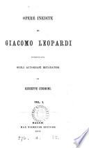 Opere inedite, pubbl. da G. Cugnoni