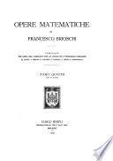 Opere matematiche di Francesco Brioschi