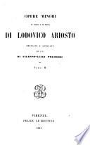 Opere minori in verso e in prosa: Commedie in prosa. Commedie in versi. L'erbolato. Lettere