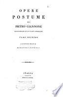 Opere postume di Pietro Giannone giureconsulto ed avvocato napoletano Tomo primo[-terzo]