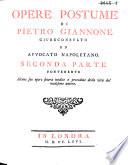 Opere postume in difesa della sua storia civele del regno di Napoli: Professione de fide