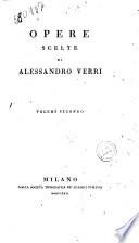 Opere scelte di Alessandro Verri. Volume primo [-secondo]