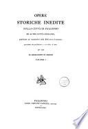Opere storiche inedite sulla citta di Palermo ed altre città Siciliane