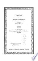 Opere: t. 1. De Principatibus. Discorsi sopra la prima Deca di Tito Livio (libri I-II)