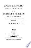 Opere teatrali Federici edite ed inedite
