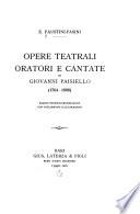 Opere teatrali, oratori e cantate di Giovanni Paisiello (1764-1808)